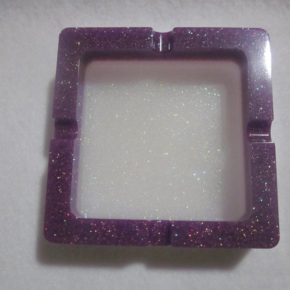 Purple and White Shimmer Trinket Bowl / Ashtray - Picture 1 of 4